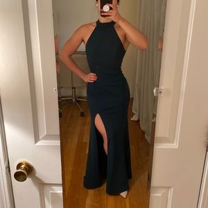 BHLDN Montreal Crepe Maxi Dress in Dark Emerald